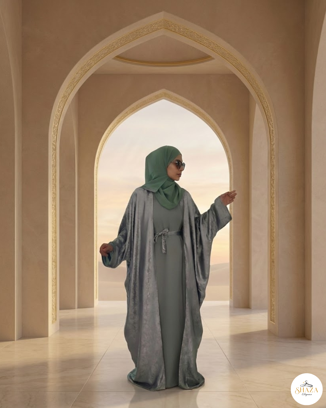 Ensemble vert satiné